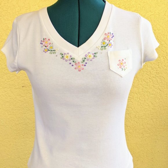 Bay Studio Tops - Hand Painted T-Shirt Brand New